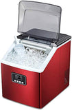 Antarctic Star Portable Ice Maker Machine for Countertop, Automatic 48lbs in 24 Hours, Compact Ice Cube Maker 24 Cubes Ready in 15 Mins, for Home Kitchen Office, Red