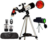 MESIXI Astronomical Telescopes + Travel Monocular Telescope Scope 70mm Aperture 400mm AZ Mount Astronomical Refractor Telescopes for Kids Adults Beginners