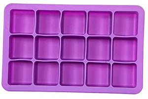 GDREAMT 613 Coolest 15 Silicone Ice Tray-2-Piece Mold Set-Make 30 Cubes, 7.2 x 2.9 x 4.3 inches, Purple