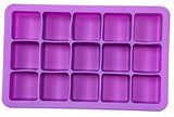 GDREAMT 613 Coolest 15 Silicone Ice Tray-2-Piece Mold Set-Make 30 Cubes, 7.2 x 2.9 x 4.3 inches, Purple