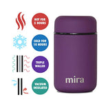 MIRA Lunch, Food Jar, Vacuum Insulated Stainless Steel Lunch Thermos, 13.5 Oz, Purple