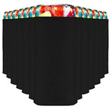 CURRENT CO. Slim Can Cooler Sleeves (14-Pack) Soft Insulated Slim Can Koolie for White Claw Seltzer & Slim Beer - HTV Blanks for Vinyl Projects - Skinny Can Koolies Bulk - Tall Can Coolies for Slim Cans (Black)