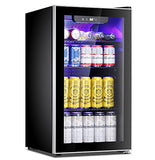 Antarctic Star Beverage Refrigerator Cooler -120 Can Mini Fridge Glass Door for Soda Beer or Wine Constant Glass Door Small Drink Dispenser Clear Front Door for Home, Office Bar 3.2cu.ft