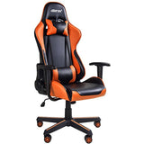 Merax (Orange) Ergonomic High Back Swivel Racing Style Gaming Chair PU Leather with Lumbar Support and Headrest