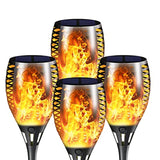 Liveasily  Solar Torch Stake Lights with Flickering Flame, Solar Tiki Torch Lights Outdoor Decorative, Waterproof Landscape Flame Lights with Auto On/Off for Garden Party Pathway (4 Pack)…