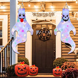 Raintoad Halloween Ghost Decorations,Outdoor Hanging Ghost Windsock with Led Light for Halloween Yard Porch Front Door Decorations Ghost Tree Decorations-2 Pack