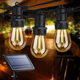 Toodour  Outdoor String Lights, 51Ft Hanging S14 Globe Patio Lights with 16 Edison Vintage Bulbs, Shatterproof, Commercial Grade, Waterproof Solar String Lights for Patio,Bistro,Yard,Gazebo,Warm White (2700K)