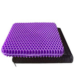 GDFHG Purple Gel Seat Cushion, Office Chair Seat Cushion Double Thick Gel Cushion Breathable Lumbar Support Chair Cushion Chair Pad with Non-Slip Cover