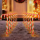 ASTINO Christmas Decorations Candy Cane Lights, 12PCS Christmas Candy Cane Pathway Markers Outdoor Christmas Decorations with 8 Lighting Modes 21'' for Holiday Xmas Indoor Yard Patio Garden Walkway Decor