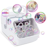 JUNEU Bubble Machine, Automatic Bubble Blower, 2 Speed 4500/6000 Bubbles/min with 8 Spinning Wands Portable Bubble Maker Operated by USB Power for Toddlers Kids, Indoor/ Outdoor Games, Weddings and Parties