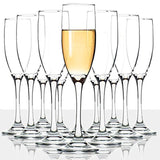 UMI UMIZILI Premium Classic Stemmed Champagne Flutes Glasses, Set of 12, (6 Oz, Crystal Clear)