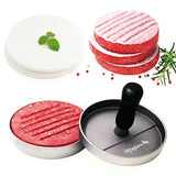 Meykers Burger Press 100 Patty Papers Set - Non-Stick Hamburger Press Patty Maker Mold with Wax Patty Paper Sheets Meat Beef Pork Lamb Cheese Halal