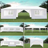 Goujxcy 10x30 Party Tent Heavy Duty Canopy Tent for Outdoor Wedding Party Camping BBQ Backyard w/ Removable Sidewalls PE Cloth & Waterproof (10x30 Feet)