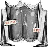 Evoio Halloween Creepy Cloth, Pack of 3 Scary Gauze Spooky Cloth, 30 X 120 inch Freaky Loose Weave Creepy Cloth, Halloween Decorations for Haunted Houses Props Outdoor Indoor Yard Home Wall Decor( Black)