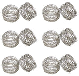 SKAVIJ Round Mesh Napkin Rings Set of 12 Silver for Wedding Banquet Dinner Decor Favor