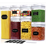 Melovom Airtight Food Storage Containers with Lids - 7 PC Set - Kitchen Pantry Organization and Storage Container, BPA Free Plastic Cereal Containers for Dry Food Storage- Include Labels & Marker