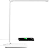 MOICO LED Desk Lamp, Desk Lamps for Home Office with USB Charging Port and 3000mah Battery, Eye-Caring Table Lamp with 5 Color Modes and 5 Brightness Levels, 30/60mins Timer Desk Light for Working, Reading