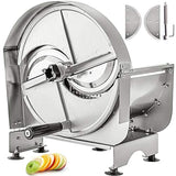 Szresm Commercial Manual Slicer Adjustable Thickness 0.2-12mm Multifunctional Manual Vegetable Slicer Stainless Steel Manual Fruit Vegetable Slicer Easy Onion Slicer with Double Blades