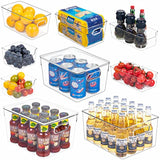 FOOYOO refrigerator organizer bins with Lids，9 pack clear Fridge Storage Bin with Handles For Pantry(6 Different Sizes)，stackable Fridge Organization and Storage, Freezer，BPA Free，12.5