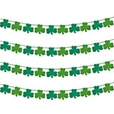 FilmHoo 4 Pack St Patricks Day Decorations -St Patricks Day Garland Banner Including 40 Pieces Felt Shamrock Green & Light Green for St. Patrick 's Day Garland Decor and Lucky Irish Party Supplies