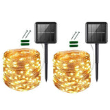 UPOOM [2 Pack]  Solar String Lights, 200 LED Outdoor Solar Fairy Lights Garden Copper Wire Decorative Lights 66Ft Waterproof Indoor Outdoor Lighting for Garden, Patio, Yard, Christmas