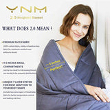 YnM Weighted Blanket (15 lbs, 48''x72'', Twin Size) | 2.0 Heavy Blanket | 100% Cotton Material with Glass Beads.