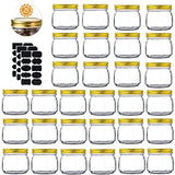 Rainforce Mason Jars 8 oz 30 Pack- Small Mason Jars With Gold Lids -1/4 Quart Canning Jars| Storage Pickling Jars For Jelly, Jam, Honey, Pickles - Spice Glass Jars - With Free 30 Chalkboard Labels