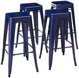 Accessories Metal Bar Stool Set, 30-Inch, Blue, Set of 4