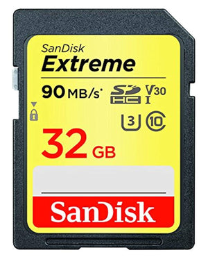 SanDisk Extreme 32GB 90 Mb/s SDHC UHS-I Card (SDSDXVE-032G-GNCIN) [Newest Version]