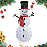 INGRINC Lighted Outdoor Christmas Snowman Decorations, 4 FT Pop Up Collapsible with Built-in LED White Lights, Holiday Snowman for Party Indoor Lawn Yard Garden Xmas Yard Display Decor