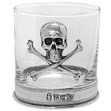 English Pewter Company Pewter Skull and Cross Bones Whisky Rum Glass Tumbler [TUM07]