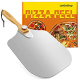 LetGoShop Pizza Peel Aluminum Metal Pizza Spatula 12 inch x 14 inch, Pizza Paddle with Foldable Wooden Handle Easy Storage for Baking Pizza and Bread, Pizza Turning Peel Set