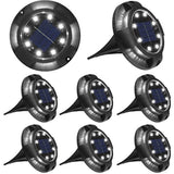 K.E.J. Solar Ground Light Outdoor Solar Disk Lights 8 Pack Garden Pathway Lights Waterproof Solar Walkway Lights for Yard Garden Lawn Pathway Patio Driveway Deck Multicolor