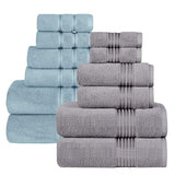 Sofi Towel Luxury 700GSM Towels Bathroom Sets 12 Piece Soft Turkish Cotton Bath Towel Set Spa Towels Lint Free Light Blue