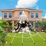 KAILEDI Halloween Decorations Spider Web, 16x15 Feet Triangular Mega Outdoor Graveyard Decor Spider Web - Indoor Outdoor Yard Haunted House Party Halloween Decor Supplies