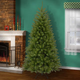 National Tree Company Pre-Lit 'Feel Real' Artificial Slim Downswept Christmas Tree, Green, Douglas Fir, Dual Color LED Lights, Includes PowerConnect and Stand, 7.5 feet