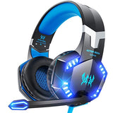 VersionTECH. G2000 Gaming Headset for PS5, PS4, PC, Xbox One, Surround Sound Over Ear Headphones with Mic, LED Light for Mac Laptop Switch Playstation Xbox Series X/S