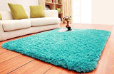 ACTCUT Super Soft Indoor Modern Shag Area Silky Smooth Fur Rugs Fluffy Rugs Anti-Skid Shaggy Area Rug Dining Room Home Bedroom Carpet Floor Mat 4- Feet by 5- Feet (Grey)