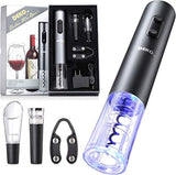 DEKOHM Electric Wine Bottle Opener, Rechargeable Wine Opener Set Cordless Electronic Corkscrew, 5 IN 1 Pourer, Vacuum Stopper, Foil Cutter, Charger, Automatic Wine Gift Set