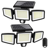 Merece Solar Lights Outdoor, 210 LED 1500LM Motion Sensor Lights with Remote Control, 3 Heads Security LED Flood Lights, IP65 Waterproof, 270° Wide Angle Illumination