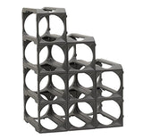 MMP Living Stackable Modular Wine Rack - 30 Bottle Set (25 modules, 5 top Plates) Silver. Store up to 30 Bottles. Great for organizing ...