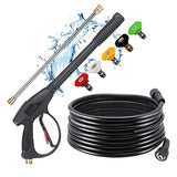 Sun Joe Pressure Washer Gun with Extension Wand and Hose Pressure Washer Gun with 26FT Pressure Washer Hose,16