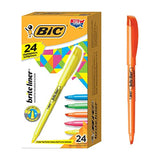 BIC Brite Liner Highlighter, Chisel Tip, Assorted Colors, 24-Count, Chisel Tip for Broad Highlighting or Fine Underlining