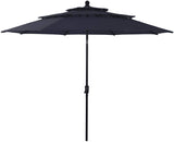 MFSTUDIO 10ft Outdoor Umbrella Patio Market Table Umbrella with Push Button Tilt and Crank for Garden, Lawn, Deck, Backyard& Pool, Navy