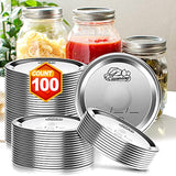 TOGOO Regular Mouth Canning Lids for Ball Kerr Jars - 100 Count - Split-Type Metal Mason Jar Lids for Canning, 100% Fit & Airtight for Wide Mouth Jars, Food Grade Material