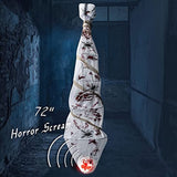 Lansian  Cocoon Corpse Creepy Halloween Decorations Hanging Decor Scary Corpse Props Lighted Realistic with Led Skull Eyes Spooky Sound, Haunted House Props ...