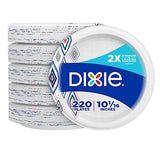 Dixie Ultra Paper Plates, 10 1/16 inch, Dinner Size Printed Disposable Plate, 220 count (5 packs of 44 Plates), Packaging and Design May Vary