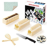 MarcZero Sushi Making Kit Deluxe Edition Heart Sushi Mold Complete Sushi Maker Kit 12PCS Home Sushi Mold Press with 8 Sushi Rice Roll Mold Shapes 1 Fork 1 Spatula 1 Sushi Knife DIY Home Sushi Tool