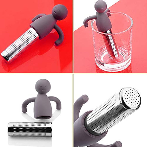 XFHR 6 Silicone Human-Shaped Tea Strainer Stainless Steel 304 Tea Leak ...