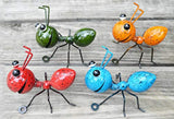 GIFTME 5 Metal Ant Wall Decor Set of 4 Colorful Indoor Bathroom Kid's Room or Outdoor Garden Yard Art Wall Sculptures